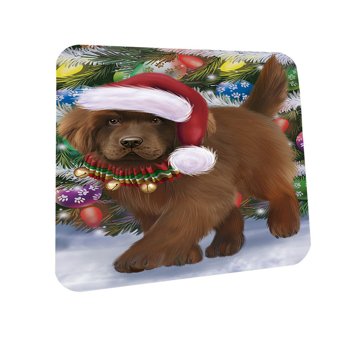 Trotting in the Snow Newfoundland Dog Coasters Set of 4 CST55407