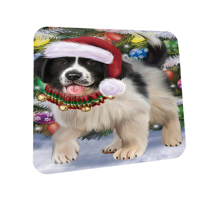 Trotting in the Snow Newfoundland Dog Coasters Set of 4 CST55408