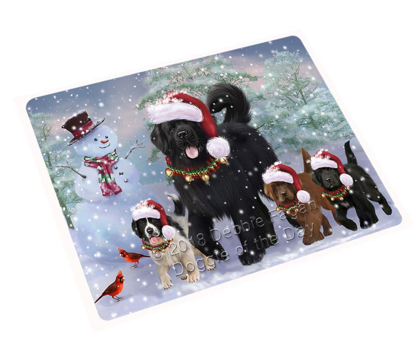 Christmas Running Family Newfoundlands Dog Magnet MAG71550 (Small 5.5" x 4.25")