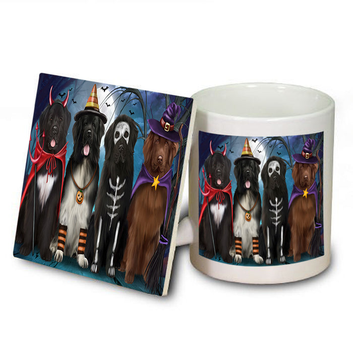 Happy Halloween Trick or Treat Newfoundlands Dog Mug and Coaster Set MUC54474