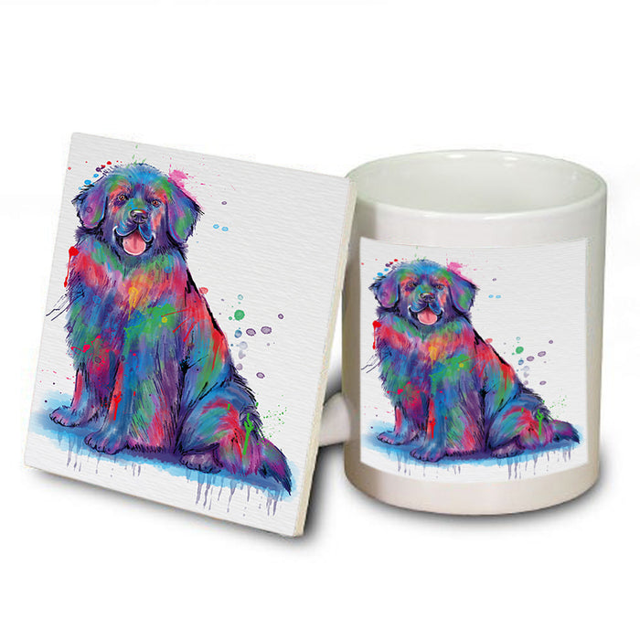 Watercolor Newfoundland Dog Mug and Coaster Set MUC57085