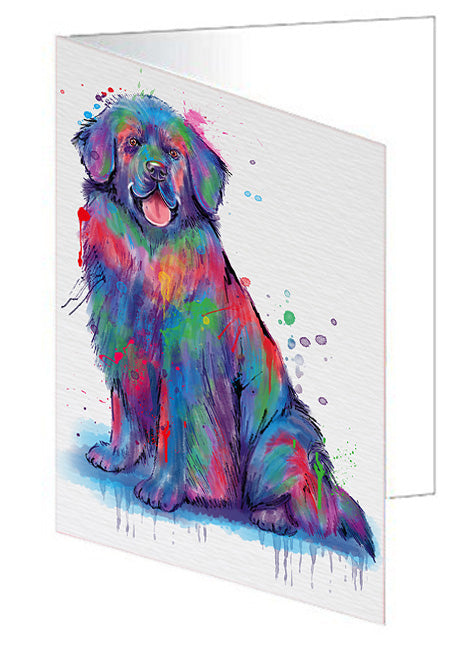 Watercolor Newfoundland Dog Handmade Artwork Assorted Pets Greeting Cards and Note Cards with Envelopes for All Occasions and Holiday Seasons GCD76793