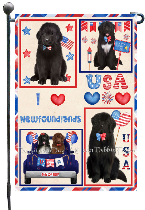 4th of July Independence Day I Love USA Newfoundlands Dogs Garden Flag GFLG66918