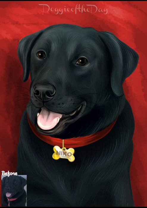 Digital Painting PERSONALIZED Caricature PET PORTRAIT! Custom Pet Dog or Cat Art