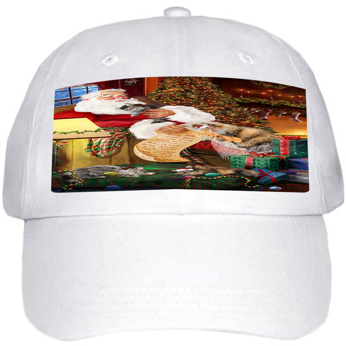Santa Sleeping with Norwegian Forest Cats Christmas Ball Hat Cap HAT62187