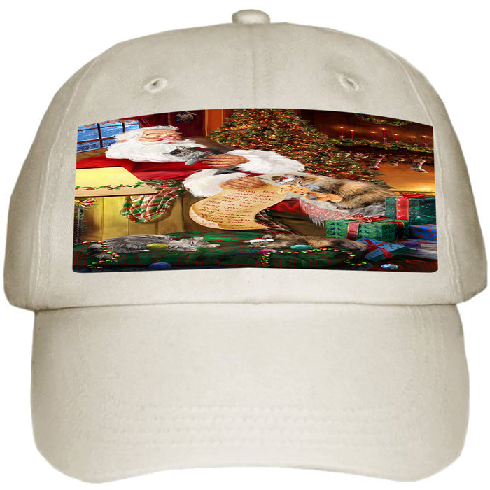 Santa Sleeping with Norwegian Forest Cats Christmas Ball Hat Cap HAT62187