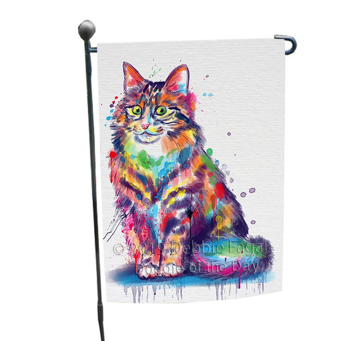 Watercolor Norwegian Forest Cat Garden Flag GFLG66122