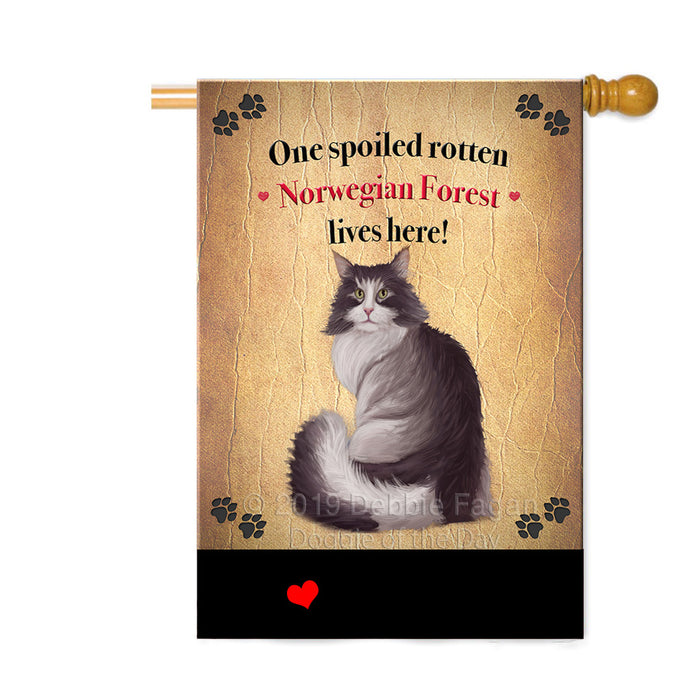 Personalized Spoiled Rotten Norwegian Forest Dog Custom House Flag FLG-DOTD-A63265