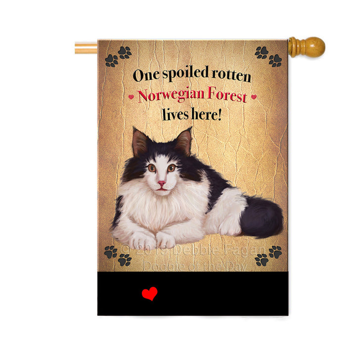 Personalized Spoiled Rotten Norwegian Forest Dog Custom House Flag FLG-DOTD-A63264