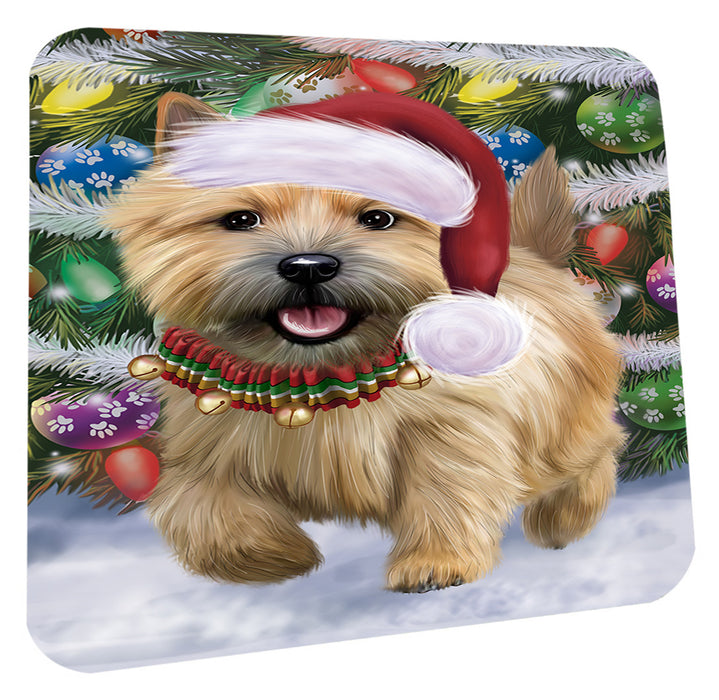Chistmas Trotting in the Snow Norwich Terrier Dog Coasters Set of 4 CSTA58667