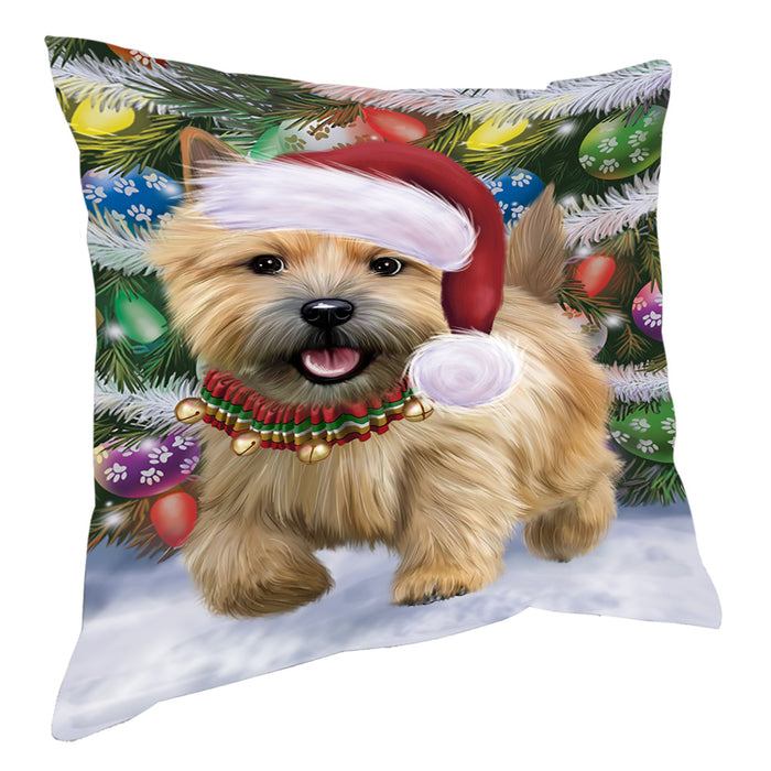 Chistmas Trotting in the Snow Norwich Terrier Dog Pillow with Top Quality High-Resolution Images - Ultra Soft Pet Pillows for Sleeping - Reversible & Comfort - Ideal Gift for Dog Lover - Cushion for Sofa Couch Bed - 100% Polyester, PILA93868