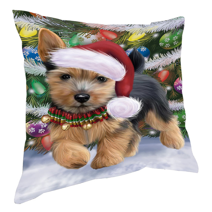 Chistmas Trotting in the Snow Norwich Terrier Dog Pillow with Top Quality High-Resolution Images - Ultra Soft Pet Pillows for Sleeping - Reversible & Comfort - Ideal Gift for Dog Lover - Cushion for Sofa Couch Bed - 100% Polyester, PILA93871