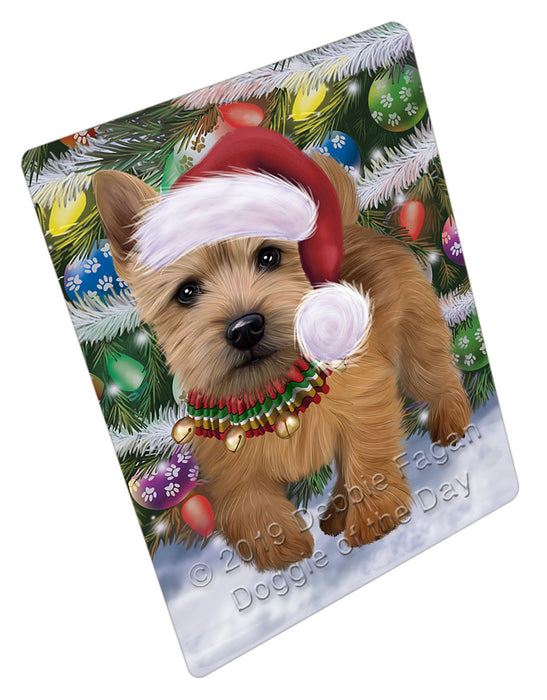 Chistmas Trotting in the Snow Norwich Terrier Dog Cutting Board - For Kitchen - Scratch & Stain Resistant - Designed To Stay In Place - Easy To Clean By Hand - Perfect for Chopping Meats, Vegetables, CA83986