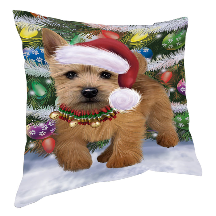 Chistmas Trotting in the Snow Norwich Terrier Dog Pillow with Top Quality High-Resolution Images - Ultra Soft Pet Pillows for Sleeping - Reversible & Comfort - Ideal Gift for Dog Lover - Cushion for Sofa Couch Bed - 100% Polyester, PILA93874
