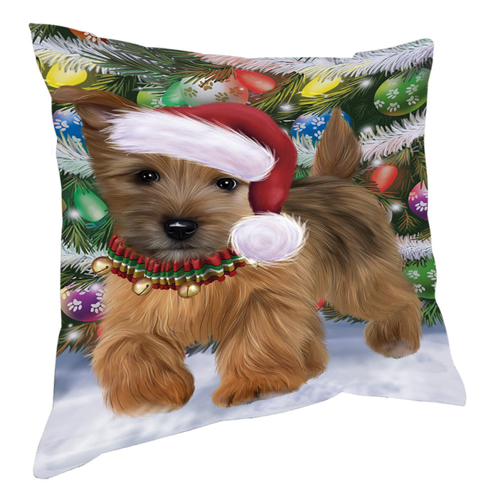 Chistmas Trotting in the Snow Norwich Terrier Dog Pillow with Top Quality High-Resolution Images - Ultra Soft Pet Pillows for Sleeping - Reversible & Comfort - Ideal Gift for Dog Lover - Cushion for Sofa Couch Bed - 100% Polyester, PILA93877