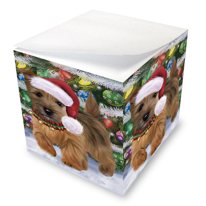 Chistmas Trotting in the Snow Norwich Terrier Dog Note Cube NOC-DOTD-A57709