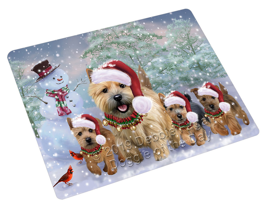 Christmas Running Family Norwich Terrier Dogs Cutting Board - For Kitchen - Scratch & Stain Resistant - Designed To Stay In Place - Easy To Clean By Hand - Perfect for Chopping Meats, Vegetables