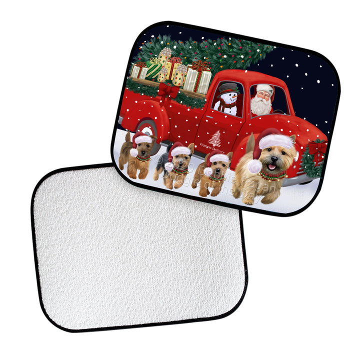 Christmas Express Delivery Red Truck Running Norwich Terrier Dogs Polyester Anti-Slip Vehicle Carpet Car Floor Mats  CFM49513