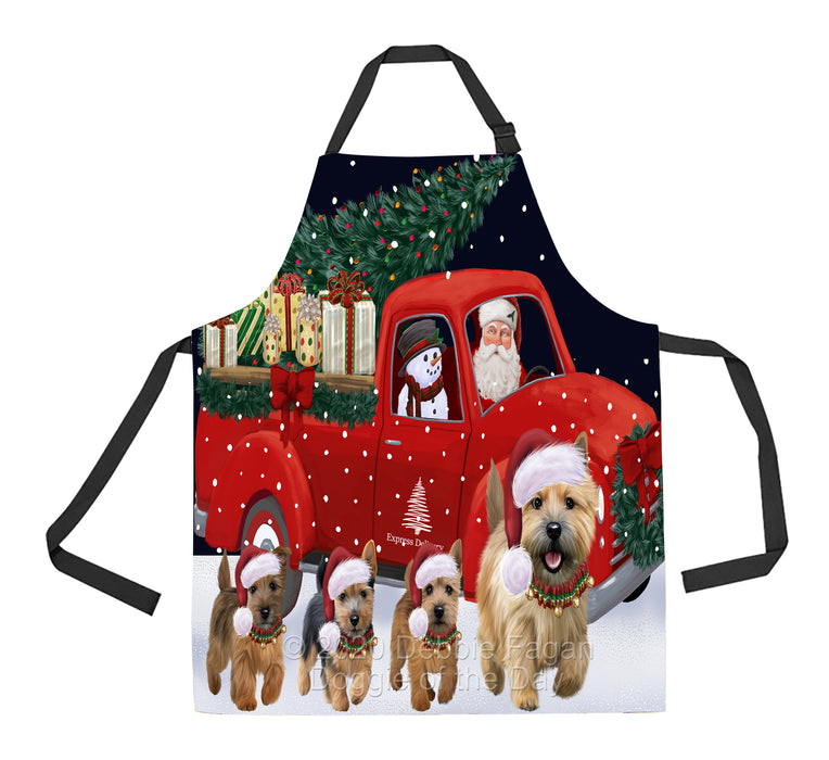 Christmas Express Delivery Red Truck Running Norwich Terrier Dogs Apron Apron-48137