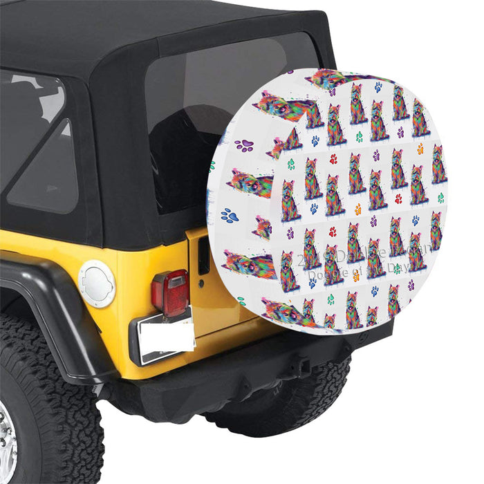 Watercolor Mini Norwich Terrier Dogs Car Tire Cover