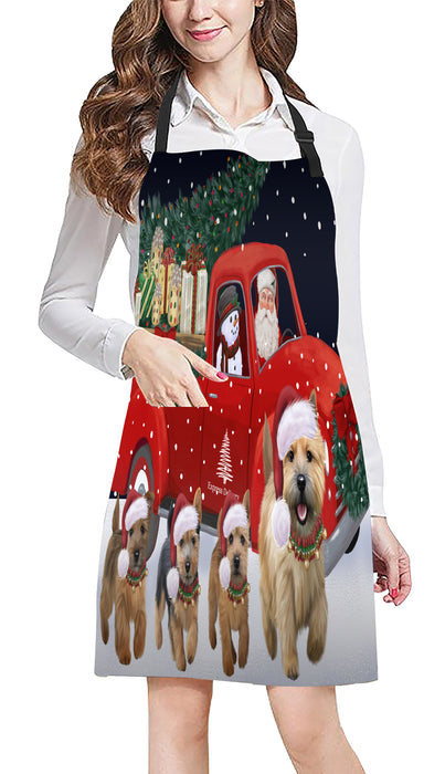 Christmas Express Delivery Red Truck Running Norwich Terrier Dogs Apron Apron-48137
