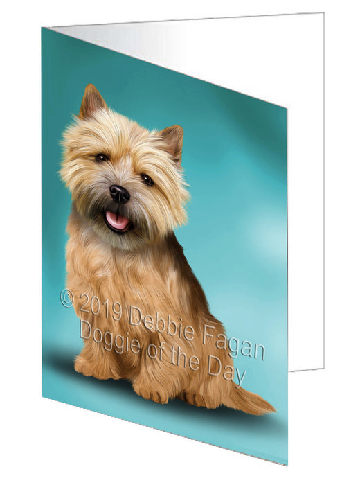 Norwich Terrier Dog Handmade Artwork Assorted Pets Greeting Cards and Note Cards with Envelopes for All Occasions and Holiday Seasons GCD77654