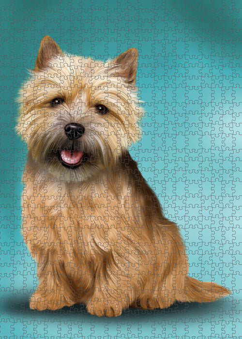 Norwich Terrier Dog Portrait Jigsaw Puzzle for Adults Animal Interlocking Puzzle Game Unique Gift for Dog Lover's with Metal Tin Box