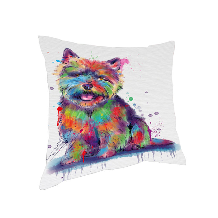 Watercolor Norwich Terrier Dog Pillow with Top Quality High-Resolution Images - Ultra Soft Pet Pillows for Sleeping - Reversible & Comfort - Ideal Gift for Dog Lover - Cushion for Sofa Couch Bed - 100% Polyester