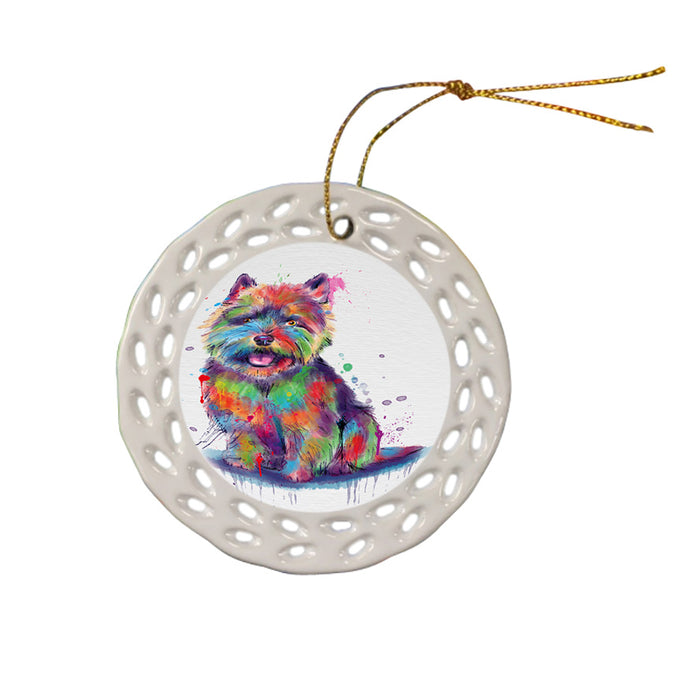 Watercolor Norwich Terrier Dog Doily Ornament DPOR58442