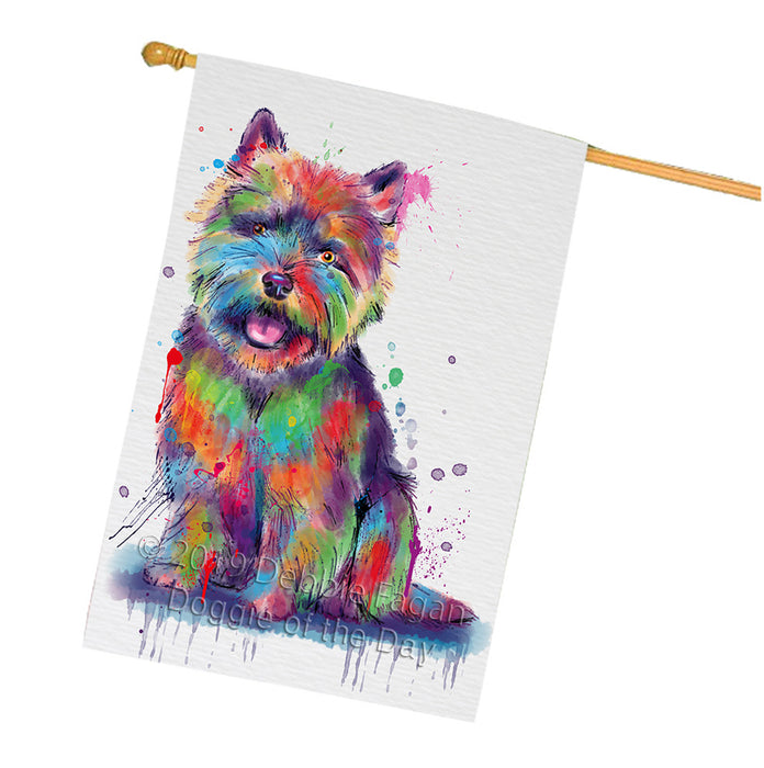Watercolor Norwich Terrier Dog House Flag FLG66427