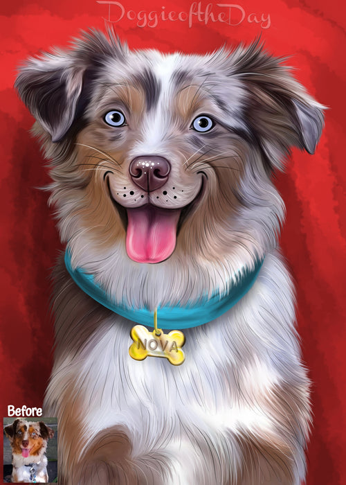 Digital Painting PERSONALIZED Caricature PET PORTRAIT! Custom Pet Dog or Cat Art