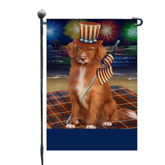 Personalized 4th of July Firework Nova Scotia Duck Toller Retriever Dog Custom Garden Flags GFLG-DOTD-A57992