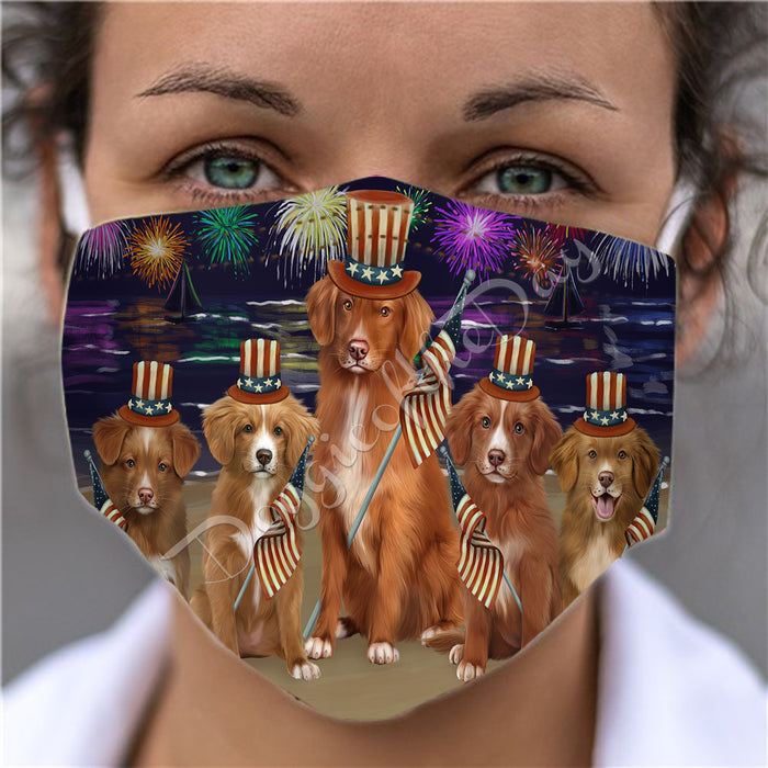 4th of July Independence Day Nova Scotia Duck Tolling Retriever Dogs Face Mask FM49422