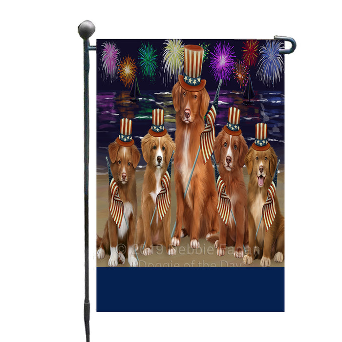 Personalized 4th of July Firework Nova Scotia Duck Toller Retriever Dogs Custom Garden Flags GFLG-DOTD-A57993