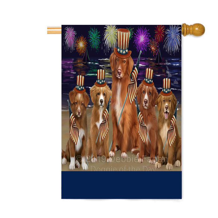 Personalized 4th of July Firework Nova Scotia Duck Toller Retriever Dogs Custom House Flag FLG-DOTD-A58049