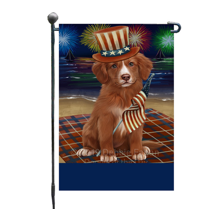 Personalized 4th of July Firework Nova Scotia Duck Toller Retriever Dog Custom Garden Flags GFLG-DOTD-A57994