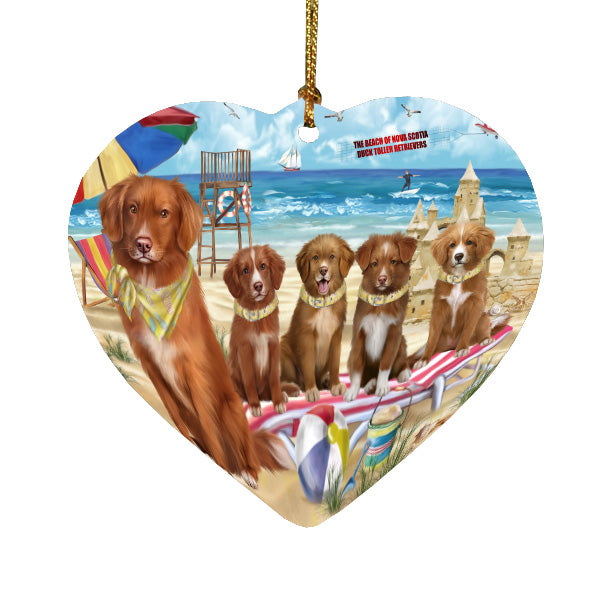 Pet Friendly Beach Nova Scotia Duck Toller Retriever Dogs Heart Christmas Ornament HPORA58864