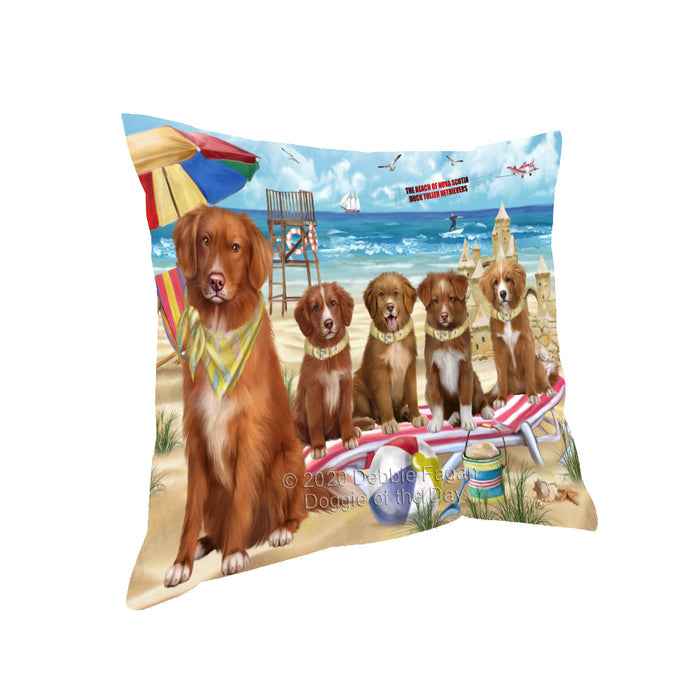 Pet Friendly Beach Nova Scotia Duck Toller Retriever Dogs Pillow with Top Quality High-Resolution Images - Ultra Soft Pet Pillows for Sleeping - Reversible & Comfort - Ideal Gift for Dog Lover - Cushion for Sofa Couch Bed - 100% Polyester