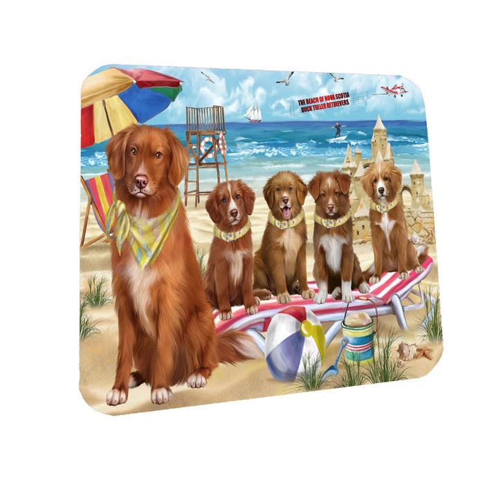 Pet Friendly Beach Nova Scotia Duck Toller Retriever Dogs Coasters Set of 4 CSTA58103