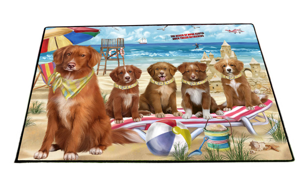 Pet Friendly Beach Nova Scotia Duck Toller Retriever Dogs Floormat FLMS55498