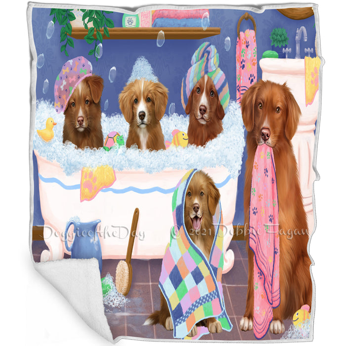 Rub A Dub Dogs In A Tub Nova Scotia Duck Toller Retrievers Dog Blanket BLNKT130656