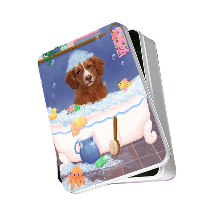 Rub A Dub Dog In A Tub Nova Scotia Duck Toller Retriever Dog Photo Storage Tin PITN57345
