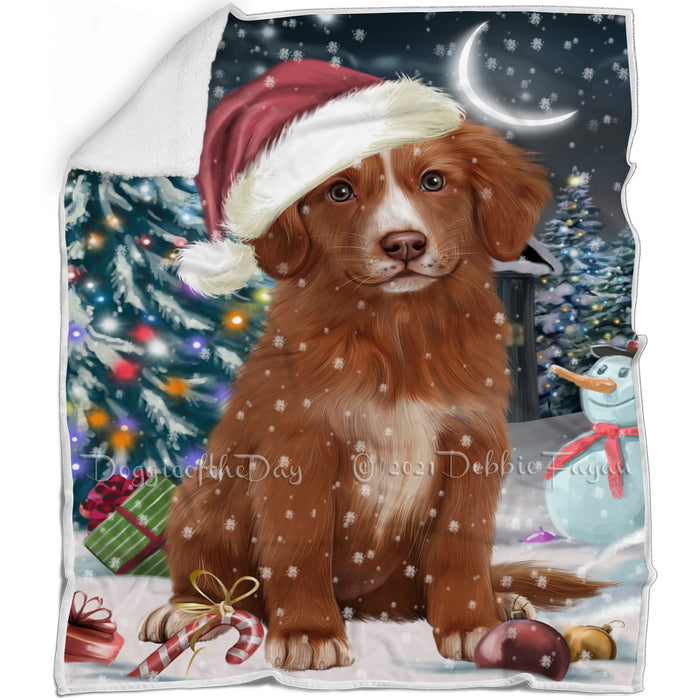 Have a Holly Jolly Christmas Nova Scotia Duck Tolling Retriever Dog Blanket BLNKT143584