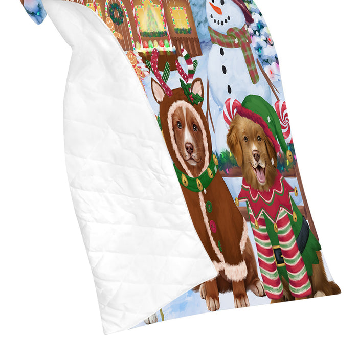 Holiday Gingerbread Cookie Nova Scotia Duck Tolling Retriever Dogs Quilt