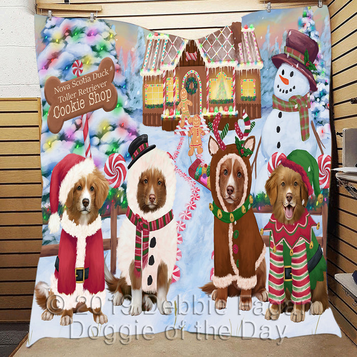 Holiday Gingerbread Cookie Nova Scotia Duck Tolling Retriever Dogs Quilt