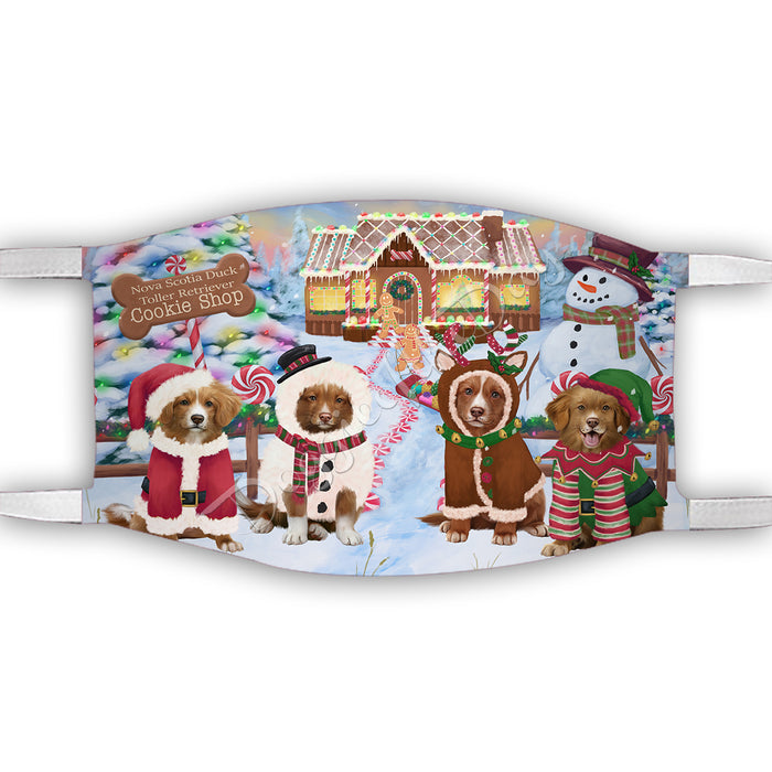Holiday Gingerbread Cookie Nova Scotia Duck Tolling Retriever Dogs Shop Face Mask FM48913