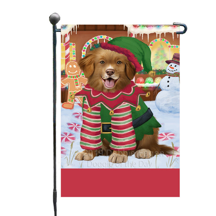 Personalized Gingerbread Candyfest Nova Scotia Duck Toller Retriever Dog Custom Garden Flag GFLG64102