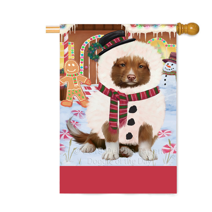 Personalized Gingerbread Candyfest Nova Scotia Duck Toller Retriever Dog Custom House Flag FLG63888