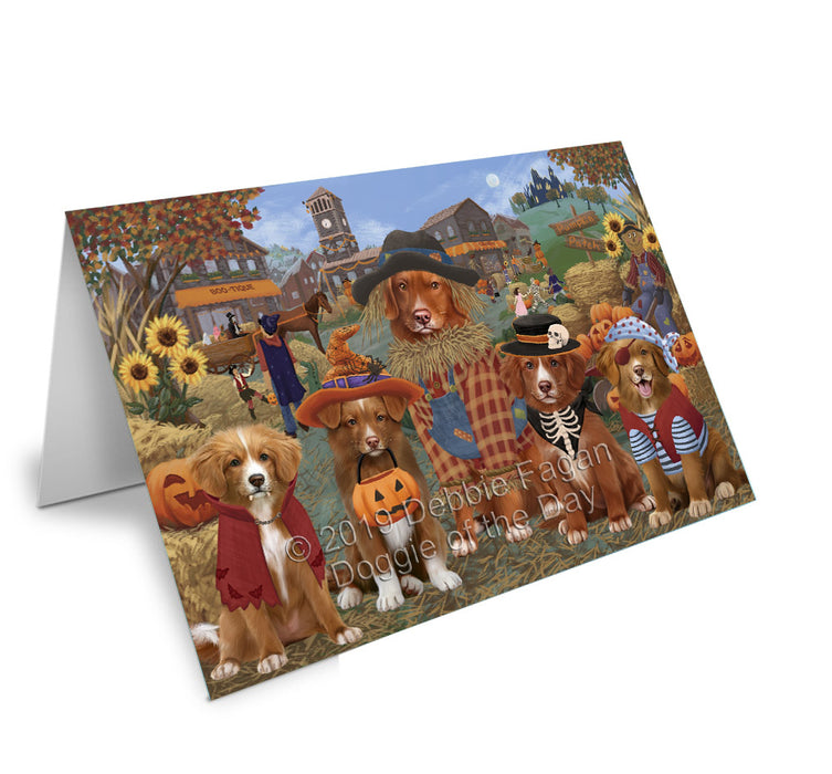 Halloween 'Round Town Nova Scotia Duck Toller Retriever Dogs Handmade Artwork Assorted Pets Greeting Cards and Note Cards with Envelopes for All Occasions and Holiday Seasons GCD77882