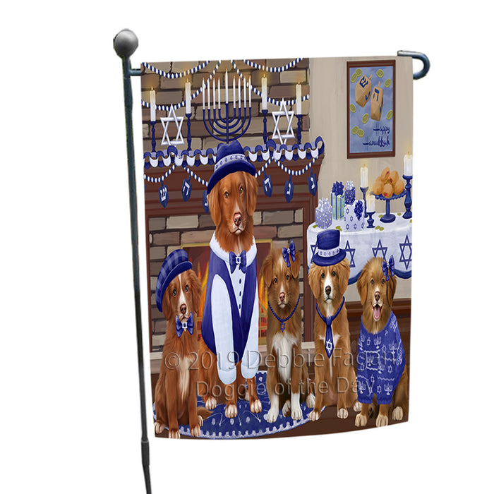 Happy Hanukkah Family Nova Scotia Duck Toller Retriever Dogs Garden Flag GFLG66055